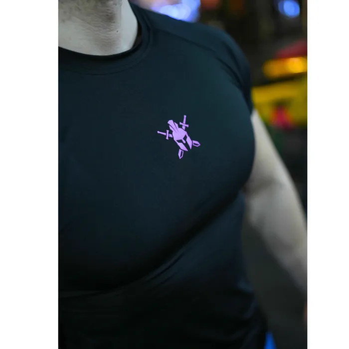 CoolDry Ter Tutmayan Performans Tişörtü Kısa Kol Pembe Logo – Siyah - The Last Pull