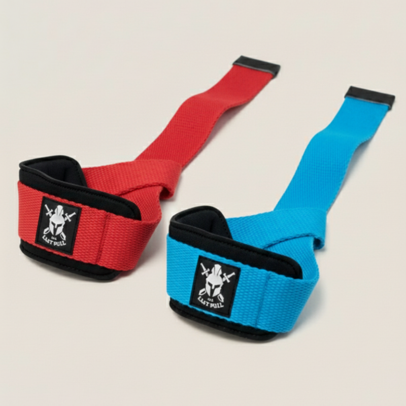 Padded Lifting Straps (Gym Straps) - Kırmızı - Mavi - The Last Pull