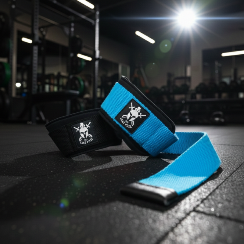 Padded Lifting Straps (Gym Straps) - Siyah - Mavi - The Last Pull