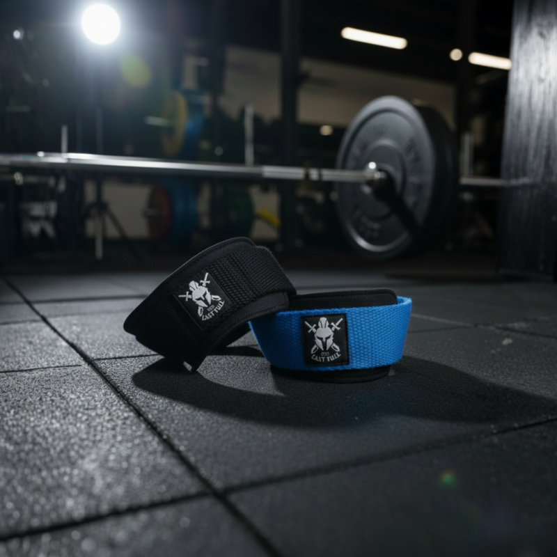 Padded Lifting Straps (Gym Straps) - Siyah - Mavi - The Last Pull