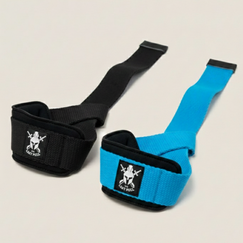 Padded Lifting Straps (Gym Straps) - Siyah - Mavi - The Last Pull